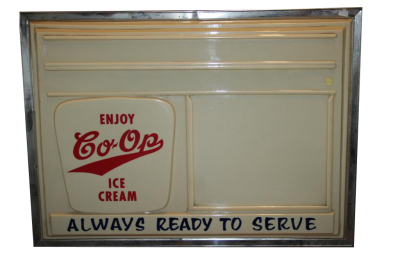 Insegna Co-Op Ice cream. Originale